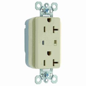 Pass & Seymour PlugTail PT5362-ISP Extra Heavy Duty Isolated Ground Specification Grade Surge Protective Duplex Receptacle With LED Monitor, 125 VAC, 20 A, 60 Hz