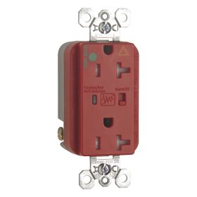 Pass & Seymour TRIG8300-REDSP Hospital/Specification Grade Isolated Ground Tamper Resistant Surge Protective Duplex Receptacle With LED Monitor, 125 VAC, 20 A, 60 Hz