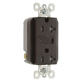 Pass & Seymour TR5362-SP Extra Heavy Duty Isolated Ground Specification Grade Tamper Resistant Surge Protective Duplex Receptacle With LED Monitor, 125 VAC, 20 A, 60 Hz, 1 Phase