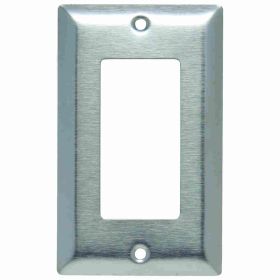 Pass & Seymour SL26 Standard Wallplate, 1 Gang, 7-1/4 in H x 2-3/4 in W, 430 Stainless Steel