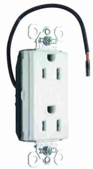 Pass & Seymour Straight Blade Receptacle PTTR26262CDW Dual Controlled Decorator Heavy Duty Tamper Resistant Straight Blade Receptacle, 125 VAC, 15 A, 2 Poles, 3 Wires, White