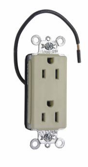 Pass & Seymour PT26252CDI PlugTail Heavy Duty Spec Grade Plug Load Controllable Receptacle 15A 125V Ivory