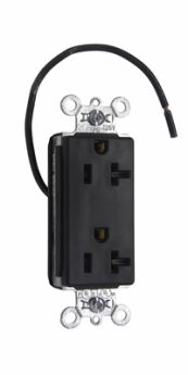 Pass & Seymour PT26352CDBK PlugTail Heavy Duty Spec Grade Plug Load Controllable Receptacle 20A 125V Black