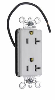 Pass & Seymour PT26352CDW PlugTail Heavy Duty Spec Grade Plug Load Controllable Receptacle 20A 125V White