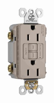 Pass & Seymour 1597-TRNICC4 radiant Duplex Self-Test Tamper Resistant GFCI Receptacle With Matching TP Wall Plate, 125 VAC, 15 A, Ivory