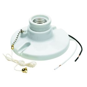 Pass & Seymour 29816-C2 Pull Chain Operator Lampholder With Pull Chain, 250 W, 250 VAC, Medium Incandescent Lamp