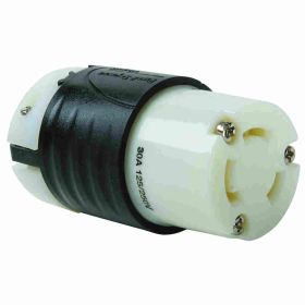 Pass & Seymour Turnlok L1030-C 3-Phase Locking Connector 125/250 VAC 20 A 3 Poles 3 Wires Black/White