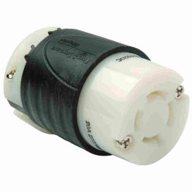 Pass & Seymour Turnlok L1920-C 3-Phase Locking Connector, 277/480 VAC, 20 A, 4 Poles, 4 Wires, Black/White