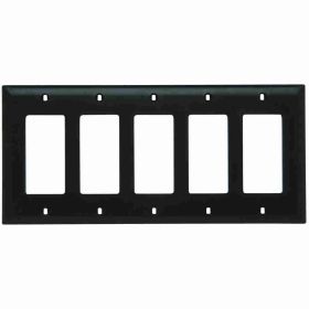 Pass & Seymour TradeMaster TP265 Standard Wallplate, 5 Gangs, Brown, 2.2 in H x 5 in W, Nylon/Thermoplastic