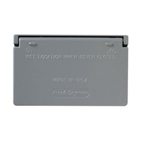 Pass & Seymour CA26-BRH Decorator Heavy Duty Weatherproof Cover With (1) Self Closing Lid, 4.6 in L x 4.56 in W, Die Cast Zinc