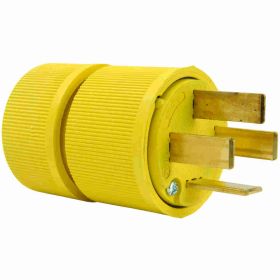 Pass & Seymour D1861 Straight Blade Plug, 120/208 VAC, 60 A, 4 Poles, 20 Wires, Yellow