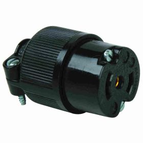 Pass & Seymour Turnlok ML3133 Midget Locking Connector, 125/250 VAC, 15 A, 3 Poles, 3 Wires, Black