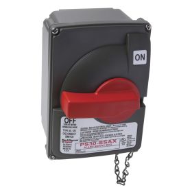 Pass & Seymour PS30-SSAX Non-Fusible Safety Switch, 600 VAC, 30 A, 10 hp, 1NO-1NC Contact Form, 4 Poles