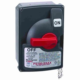 Pass & Seymour PS100-SSAX Non-Fusible Safety Switch With Auxiliary Contact, 600 VAC, 100 A, 50 hp, 1NO-1NC Contact Form, 4 Poles