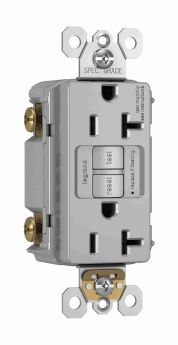 Pass & Seymour radiant 2097GRY radiant 20A Duplex Self-Test GFCI Receptacles with SafeLock Protection Gray