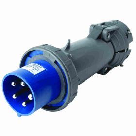 Pass & Seymour PS5100P9-W 3-Phase Watertight Pin and Sleeve Plug, 120/208 VAC, 100 A, 4 Poles, 5 Wires, Black