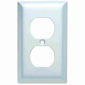 Pass & Seymour SA8 Standard Receptacle Wallplate, 1 Gang, Silver, 5 in, Thermoplastic