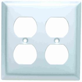 Pass & Seymour SA82 Standard Receptacle Wallplate, 2 Gangs, Silver, 5 in, Thermoplastic