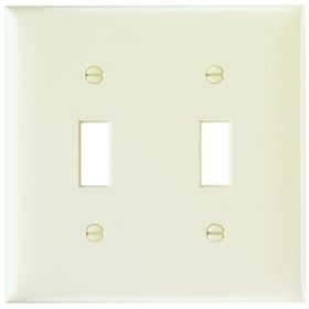 Pass & Seymour Sierraplex SP2-LA Standard Wallplate, 2 Gangs, Light Almond, 5 in H x 4.56 in W, Thermoplastic