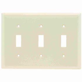 Pass & Seymour TradeMaster SP3-LA Standard Wallplate, 3 Gangs, Light Almond, 5 in H x 6-3/8 in W, Thermoplastic