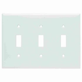 Pass & Seymour Sierraplex SP3-W Standard Wallplate, 3 Gangs, White, 5 in H x 6-3/8 in W, Thermoplastic