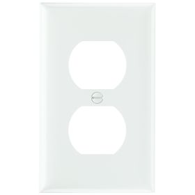 Pass & Seymour Sierraplex SP8-W Standard Receptacle Wallplate, 1 Gang, White, 5 in, Thermoplastic