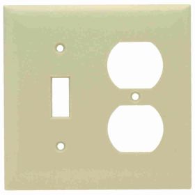 Pass & Seymour Sierraplex SP18-I Standard Combination Wallplate, 2 Gangs, Ivory, 5 in, Thermoplastic