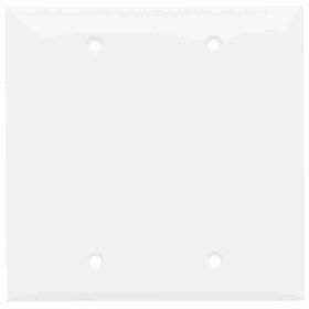 Pass & Seymour Sierraplex SP23-W Standard Blank Wallplate, 2 Gangs, White, 5 in, Thermoplastic