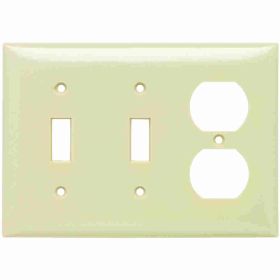 Pass & Seymour Sierraplex SP28-I Standard Combination Wallplate, 3 Gangs, Ivory, 5 in, Thermoplastic