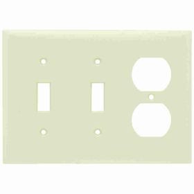 Pass & Seymour Sierraplex SP28-LA Standard Combination Wallplate, 3 Gangs, Light Almond, 5 in, Thermoplastic