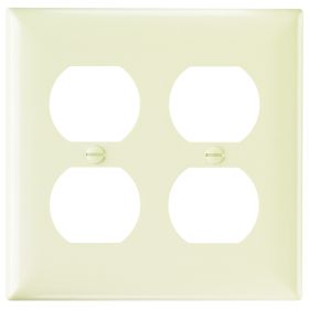 Pass & Seymour Sierraplex SP82-LA Standard Receptacle Wallplate, 2 Gangs, Light Almond, 5 in, Thermoplastic