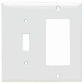 Pass & Seymour Sierraplex SP126-W Standard Combination Wallplate, 2 Gangs, White, 5 in, Thermoplastic