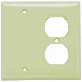 Pass & Seymour Sierraplex SP138-I Standard Combination Wallplate, 1 Gang, Ivory, 5 in, Thermoplastic