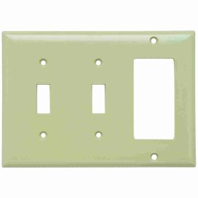 Pass & Seymour Sierraplex SP226-I Standard Combination Wallplate, 2 Gangs, Ivory, 5 in, Thermoplastic