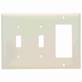 Pass & Seymour Sierraplex SP226-LA Standard Combination Wallplate, 3 Gangs, Light Almond, 5 in, Thermoplastic