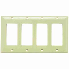 Pass & Seymour Sierraplex SP264-I Standard Wallplate, 4 Gangs, 5 in H x 8-1/8 in W, Thermoplastic