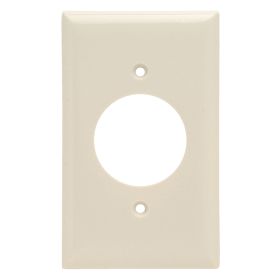 Pass & Seymour SP720-LA Standard Receptacle Wallplate With Color Matching Screws, 1 Gang, Light Almond, 5 x 3 x 0.35 in, Thermoplastic