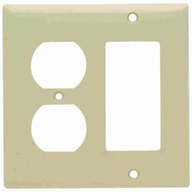 Pass & Seymour Sierraplex SP826-I Standard Combination Wallplate, 1 Gang, Ivory, 5 in, Thermoplastic