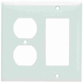 Pass & Seymour Sierraplex SP826-W Standard Combination Wallplate, 1 Gang, White, 5 in, Thermoplastic