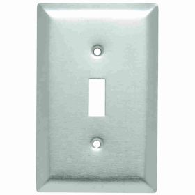 Pass & Seymour SSJ1 Junior Jumbo Wallplate, 1 Gang, 5 in H x 3-1/8 in W, 302 Stainless Steel