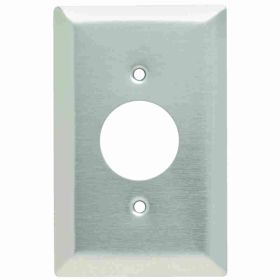 Pass & Seymour SSJ7 Junior Jumbo Receptacle Wallplate, 1 Gang, 5 in, 302 Stainless Steel