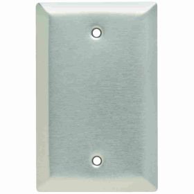 Pass & Seymour SSJ13 Junior Jumbo Blank Wallplate, 1 Gang, 5 in, 302 Stainless Steel