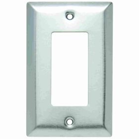 Pass & Seymour SSJ26 Junior Jumbo Wallplate, 1 Gang, 5 in H x 3-1/8 in W, 302 Stainless Steel