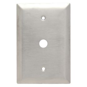 Pass & Seymour SSO11 Jumbo Communication Plate, 1 Gang, 5-1/2 x 3-1/2 x 1/4 in W, 302 Stainless Steel, Wall Mount