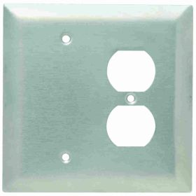 Pass & Seymour SSO138 Jumbo Combination Wallplate, 2 Gangs, 5-1/4 in, 302 Stainless Steel