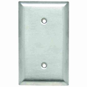 Pass & Seymour SS14 Standard Blank Wallplate With Adjustment Yoke, 1 Gang, 7 in, 302 Stainless Steel