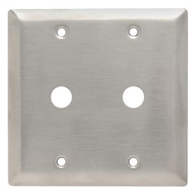 Pass & Seymour SS21 Double Telephone/Cable Outlet, 2 Gangs, Stainless Steel, Surface Mount