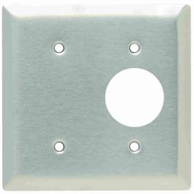 Pass & Seymour SS147 Standard Combination Wallplate, 2 Gangs, 4-1/2 in, 302 Stainless Steel