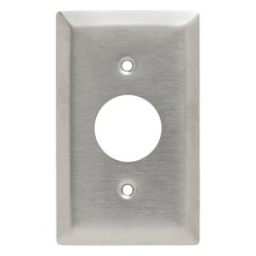 Pass & Seymour SS736 Standard Communication Wallplate With #340 Yoke, 1 Gang, Silver, 5.37 in H x 4.5 in W, 302 Stainless Steel