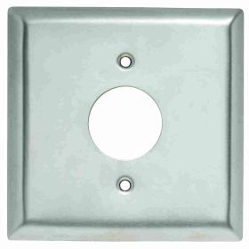 Pass & Seymour SS747 Single Standard Wallplate, 2 Gangs, 4.5 in H x 4.56 in W, 302 Stainless Steel/Thermoplastic